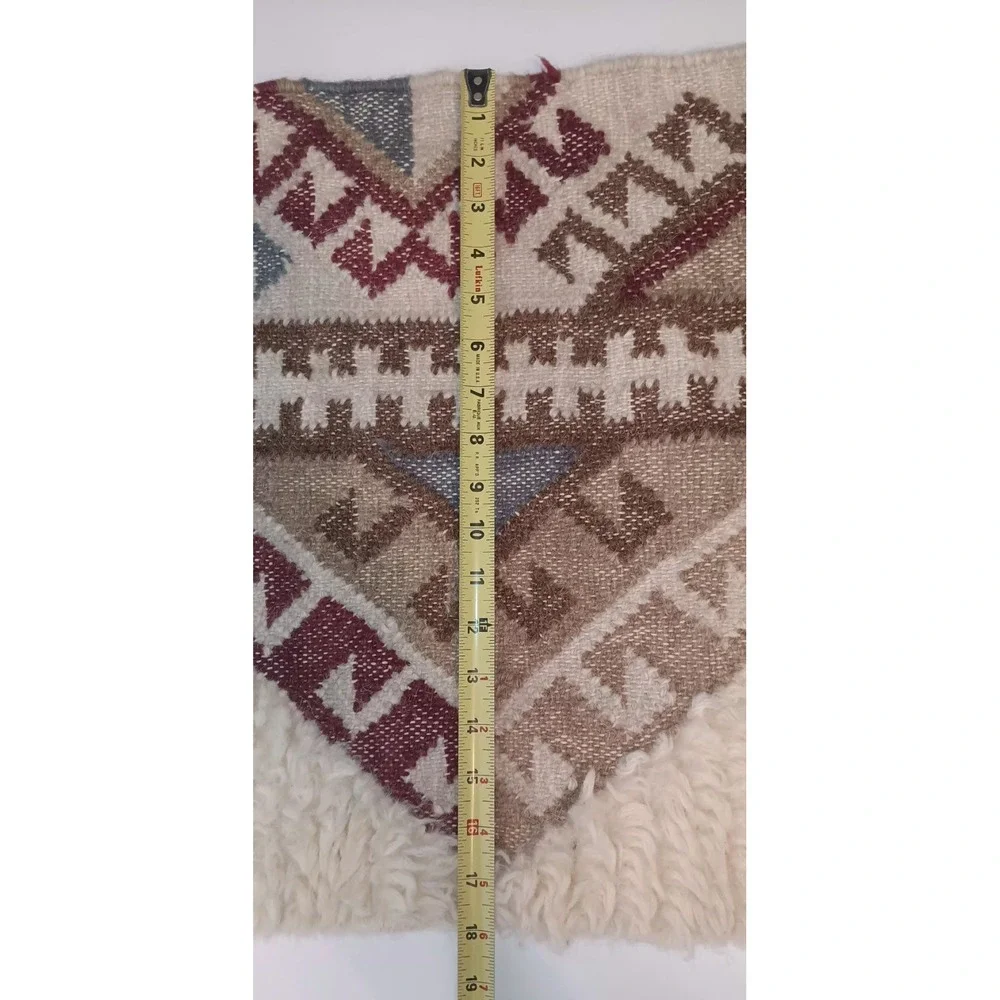 wall Hanging Textile Art decor boho fringe Geometric Sherpa Western Aztec rug